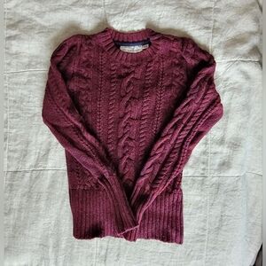 H&M Maroon Cable Knit Sweater